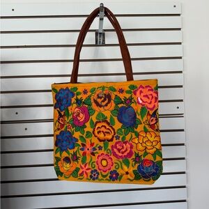 New Floral Embroidered Tote Bag - Multicolor